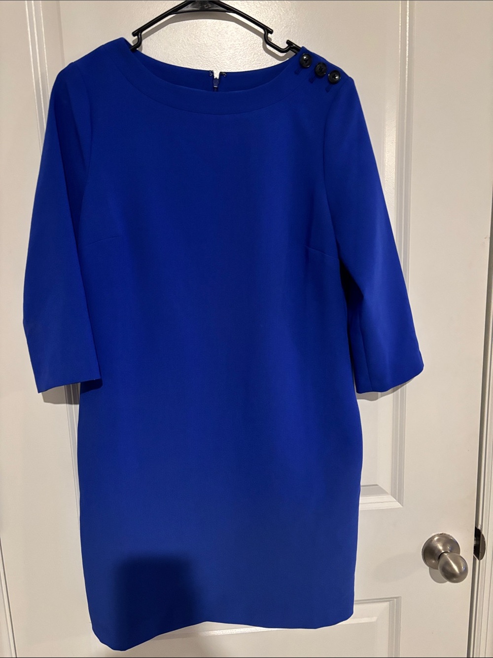 Banana Republic Cobalt Blue Shift Dress with Shoulder Buttons